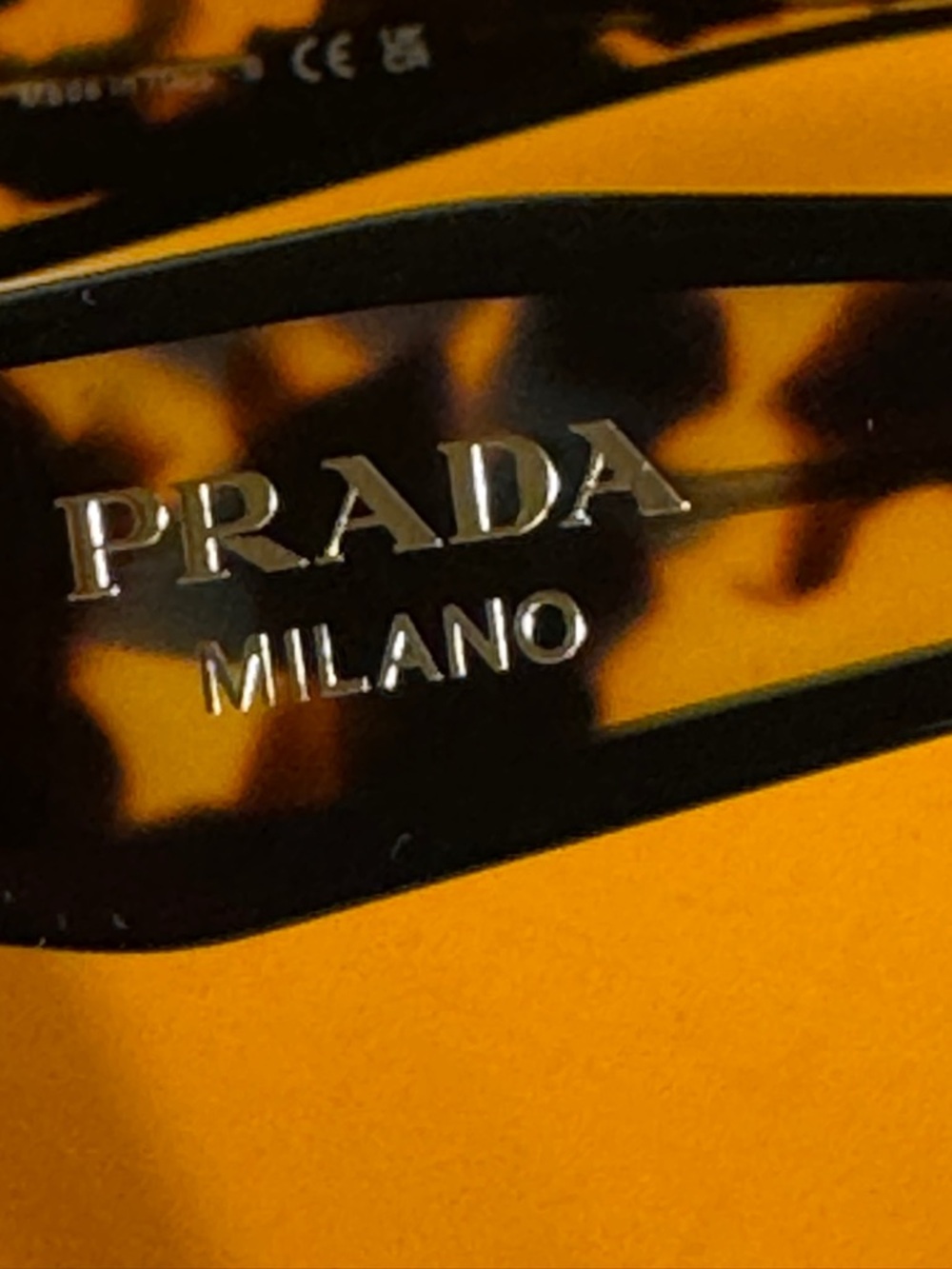 Prada Sunglasses Tortoiseshell Oversized Square Sunglasses - Amber Lenses - Picture 9 of 13